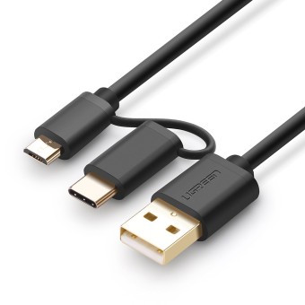 UGREEN MICRO USB W/USBC TO USB2.0 CAB-BK | Enroz Online