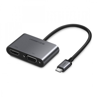 UGREEN USB-C to HDMI+VGA Converter-Gray with PD-50505 | Enroz Online