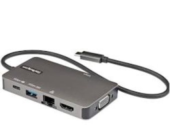 ADAPTER, USB-C TO GBE, HDMI, VGA, USB-A,100W PD,BLK