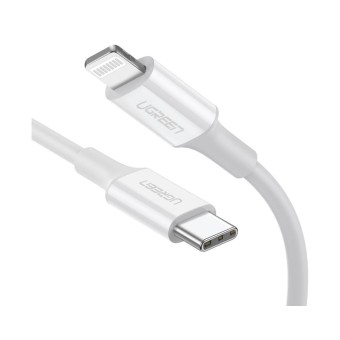 UGREEN USB-C to lightning M/M Cable rubber shell 1m(white)