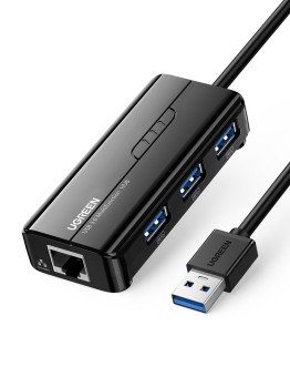 UGREEN-USB 3.0 Combo USB 3.0 Giga Ethernet +3 ports USB 3.0 Hub | Enroz Online