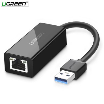 UGREEN 20256 Network Adapter USB 3.0 To Ethernet RJ45 LAN Gigabit Adapter Switch - Black | Enroz Online